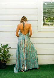 D9692- Shibori Hand Dyed Goddess Boho Maxi Dress