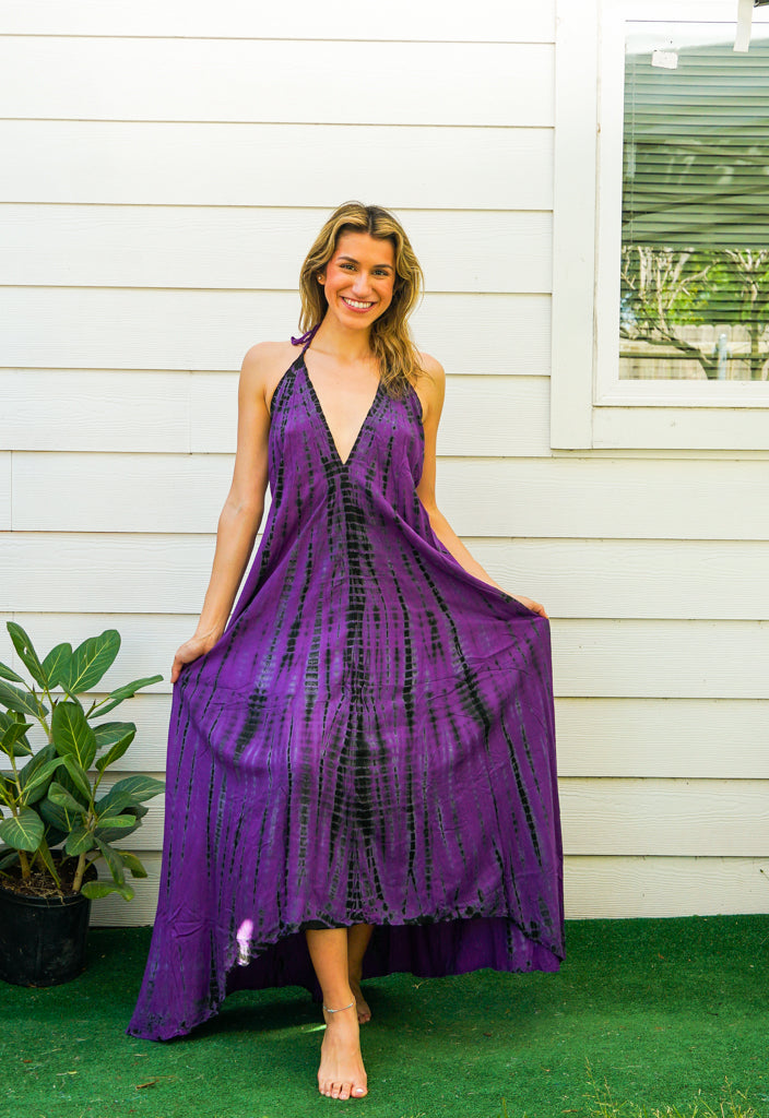 Midnight Amethyst Tie Dye Maxi Dress