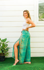 P9840- Shibori Tie Dye Palazzo Wrap Pants