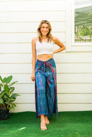 P9853- Shibori Tie Dye Palazzo Wrap Pants