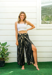 P9861- Shibori Tie Dye Palazzo Wrap Pants