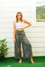 P9870- Shibori Tie Dye Palazzo Wrap Pants