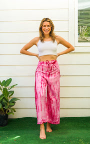 P9877- Shibori Tie Dye Palazzo Wrap Pants