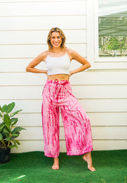 P9877- Shibori Tie Dye Palazzo Wrap Pants