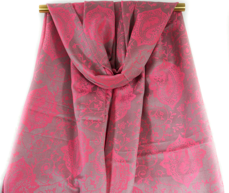 Muted Pink Paisley Pashmina Scarf Bohemian Shawl