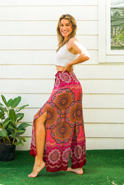 Pink Celestial Mandala  Palazzo Wrap Pants