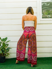 Pink Celestial Mandala  Palazzo Wrap Pants