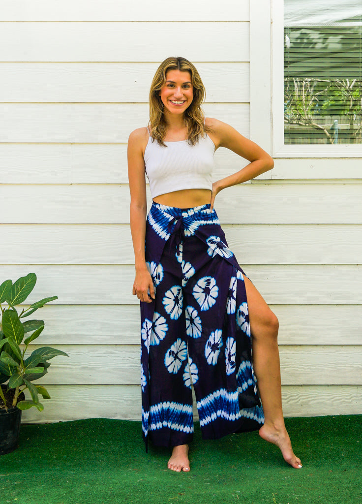 P9984- Hand Dyed Palazzo Wrap Pants