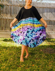 Blue and Purple Clouds Hand Dyed Hippie Dress