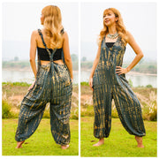 K0965- Hand Dyed  Hippie Racerback Jumpsuit Romper