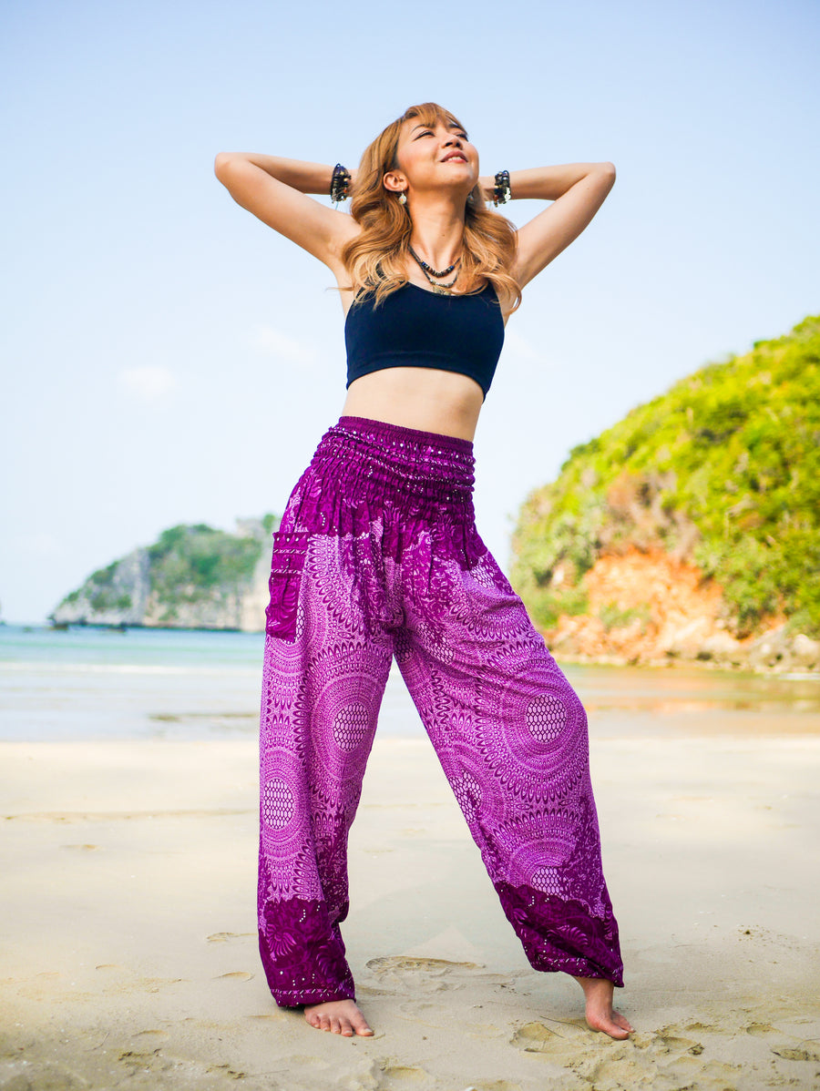 Pink Fuchsia Mandala Harem Pants