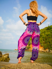 Pink Floral Mandala Harem Pants