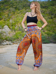 Brown Paisley Mandala Harem Pants