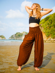 Solid Brown Harem Pants