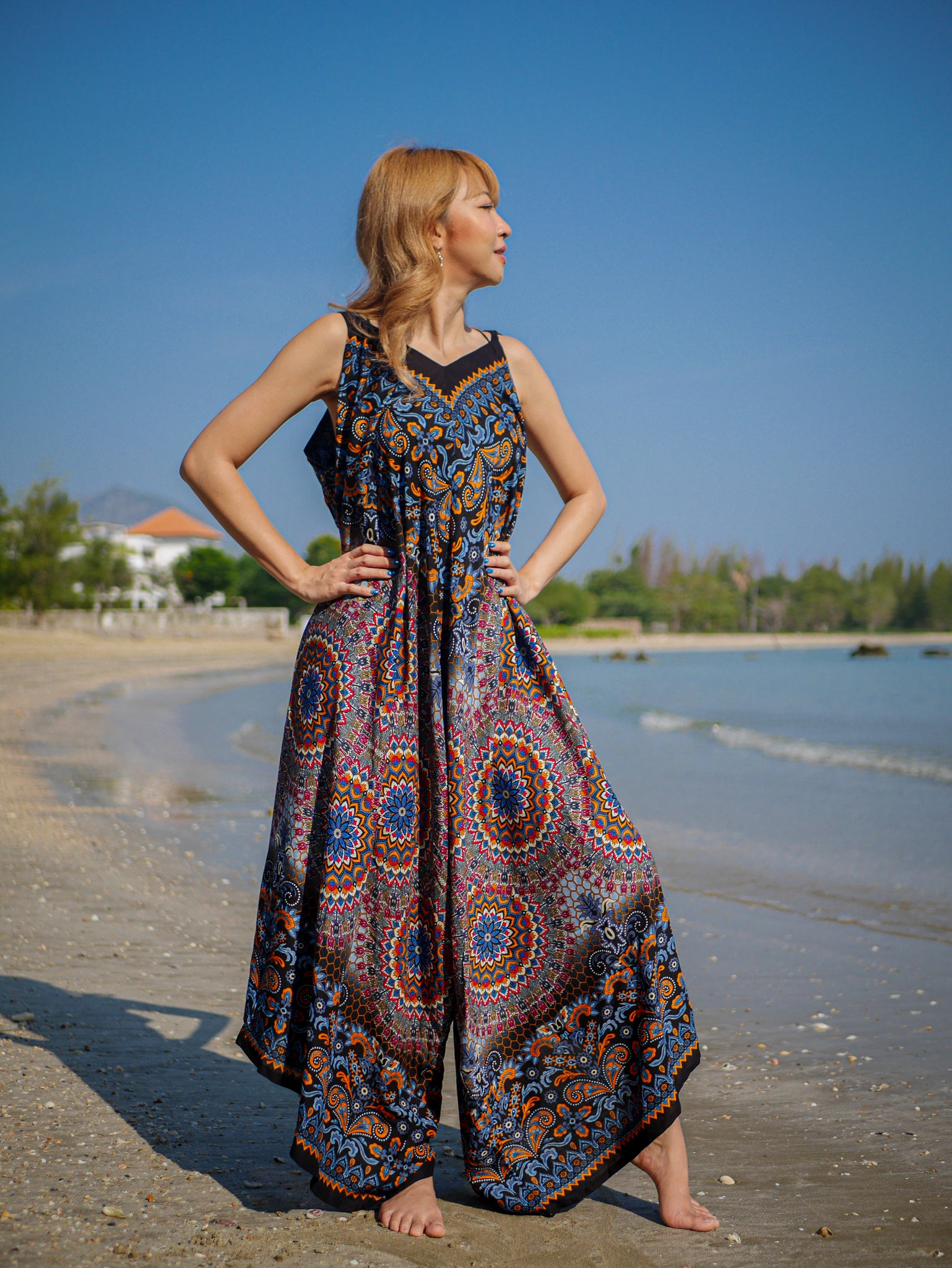 Midnight Mandala  Boho Jumpsuit