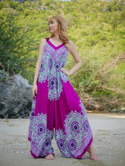 Fresh Pink Mandala Boho Jumpsuit