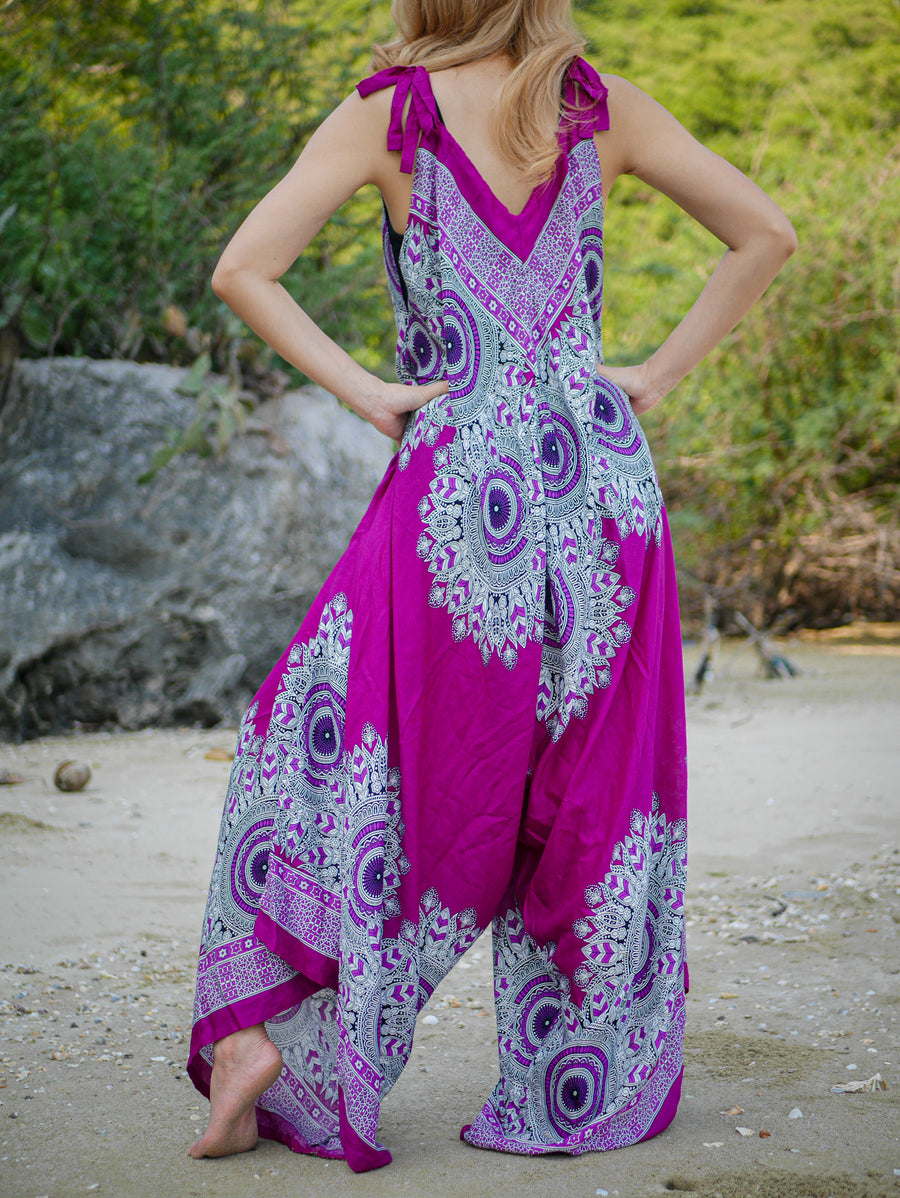 Fresh Pink Mandala Boho Jumpsuit