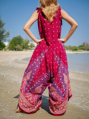 Red Peacock Boho Jumpsuit