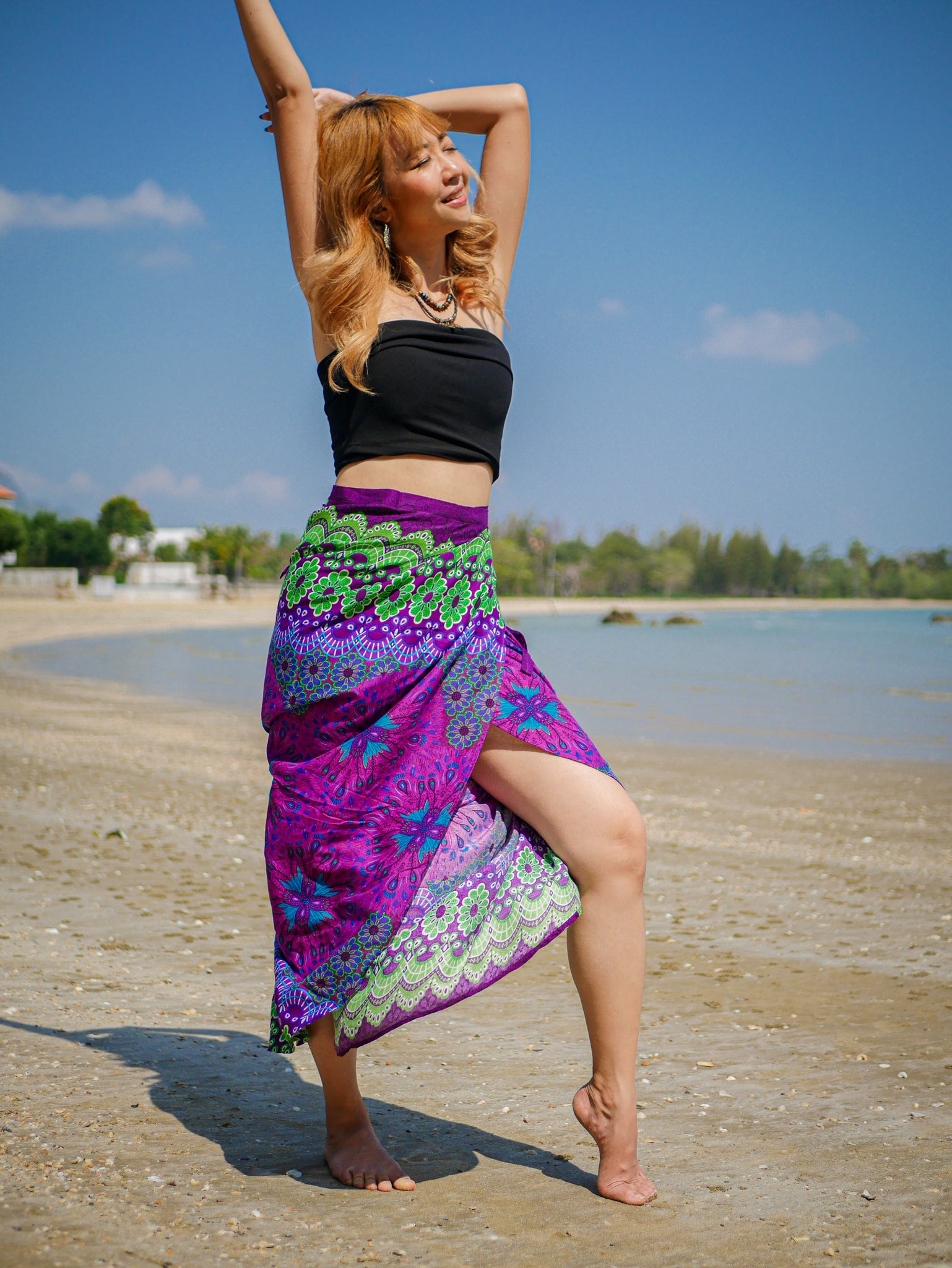 Pink Mandala Boho Wrap Skirt