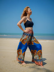 Turquoise Blue Mandala Wide Leg Palazzo Pants