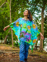 T0563- Hand Dyed Tunic Boho Kaftan Blouse Hippie Oversize Tops