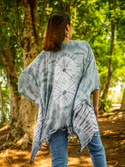 T0901- Hand Dyed Tunic Boho Kaftan Blouse Hippie Oversize Tops