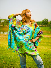 T0295- Hand Dyed Tunic Boho Kaftan Blouse Hippie Oversize Tops