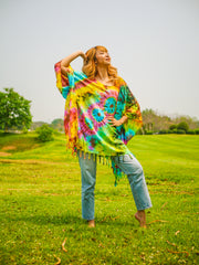 T0303- Hand Dyed Tunic Boho Kaftan Blouse Hippie Oversize Tops