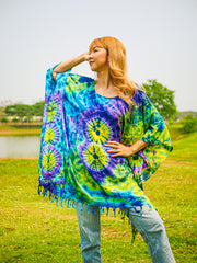 T0333- Hand Dyed Tunic Boho Kaftan Blouse Hippie Oversize Tops