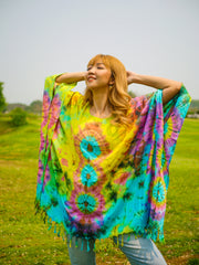 T0362- Hand Dyed Tunic Boho Kaftan Blouse Hippie Oversize Tops