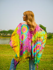 T0379- Hand Dyed Tunic Boho Kaftan Blouse Hippie Oversize Tops