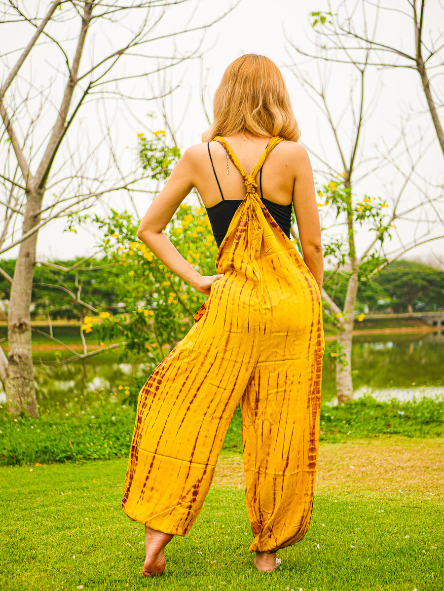 K0467- Hand Dyed  Hippie Racerback Jumpsuit Romper