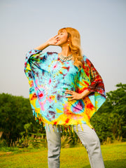 T0800- Hand Dyed Tunic Boho Kaftan Blouse Hippie Oversize Tops