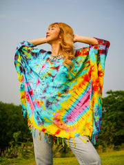 T0800- Hand Dyed Tunic Boho Kaftan Blouse Hippie Oversize Tops