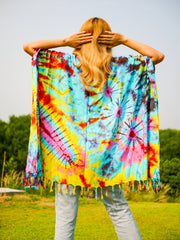 T0800- Hand Dyed Tunic Boho Kaftan Blouse Hippie Oversize Tops