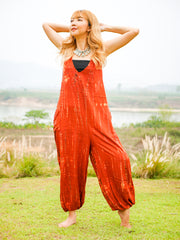 K0978- Hand Dyed  Hippie Racerback Jumpsuit Romper