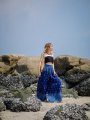 Blue Paisley Wide Leg Palazzo Pants