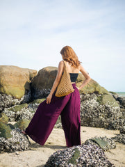 Mangosteen Wide Leg Palazzo Pants