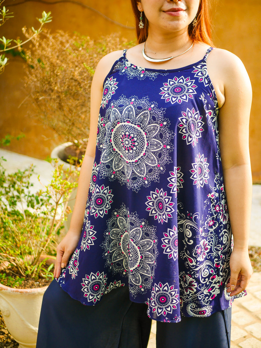 Midnight Mandala Boho Tank Top