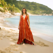 Amber Glow Tie-Dye Maxi Dress