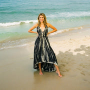 D2- Shibori Hand Dyed Goddess Boho Maxi Dress