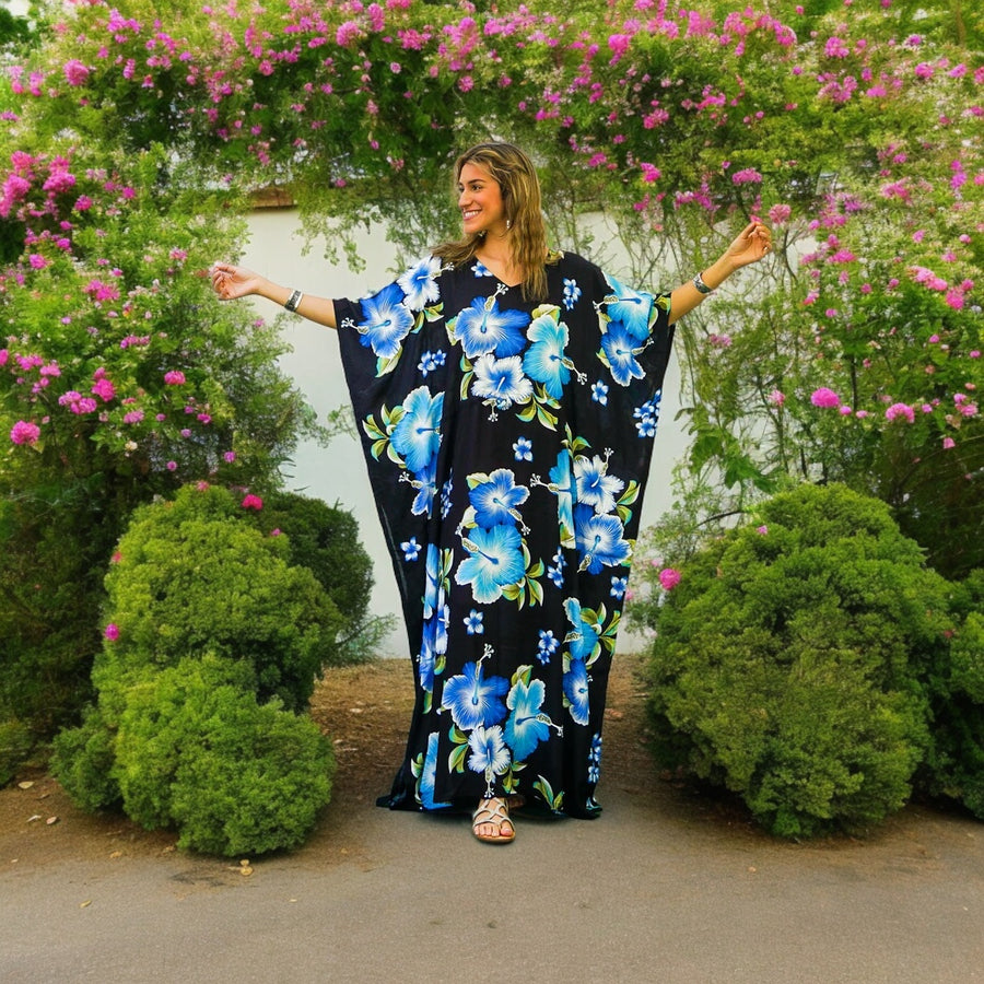 Blue Hibiscus Kaftan