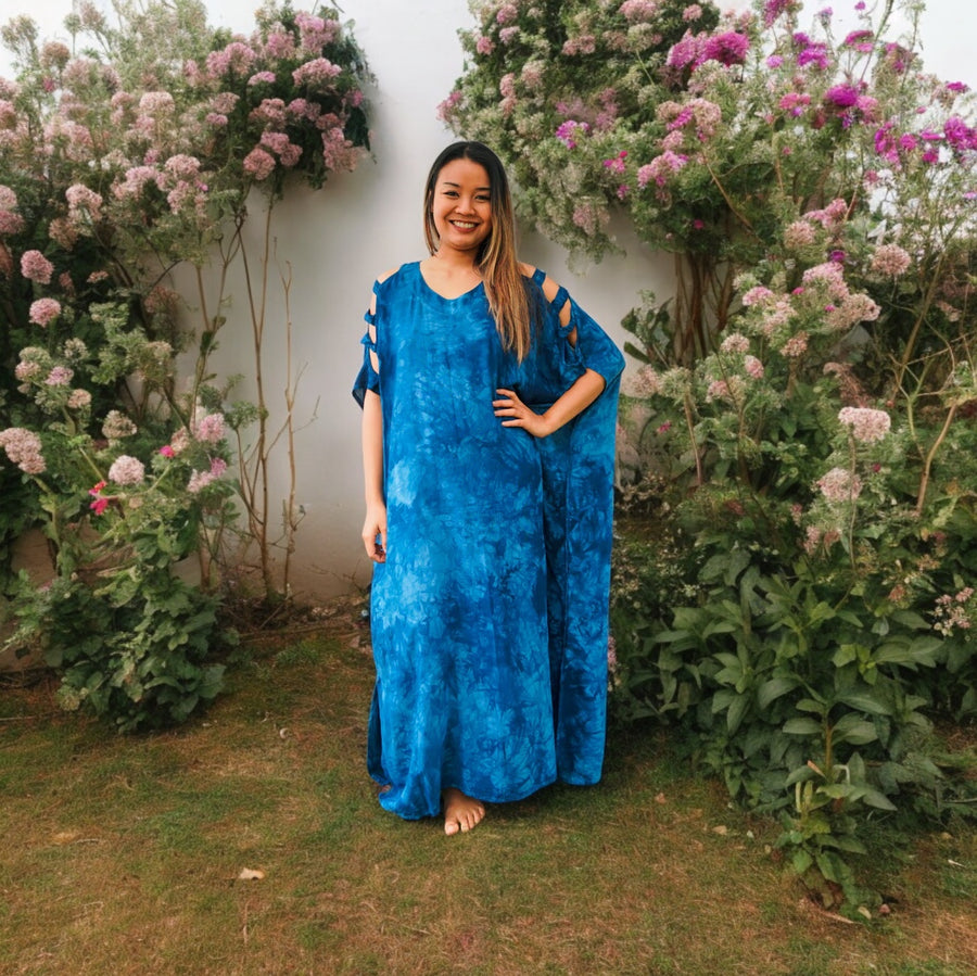 K0945- Shibori Tie Dye Kaftan