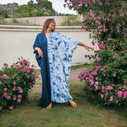 K1532- Black Two Tone Hand Dyed Kaftan Dress