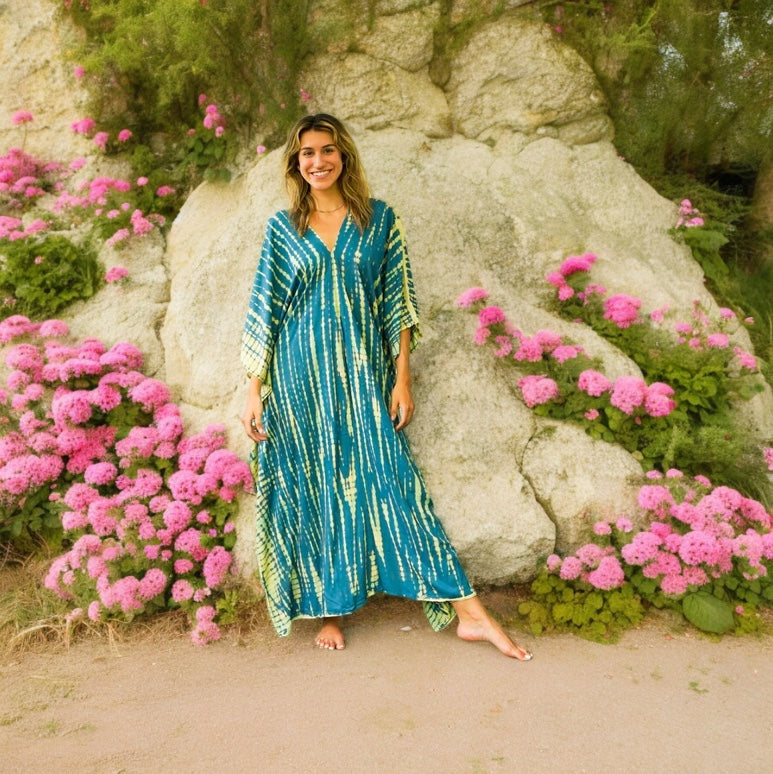 S4114- Shibori Tie Dye Kaftan