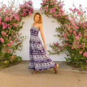 Purple Elephant Tiered SunDress Maxi Dress