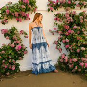 Blue Cactus Tiered SunDress Maxi Dress