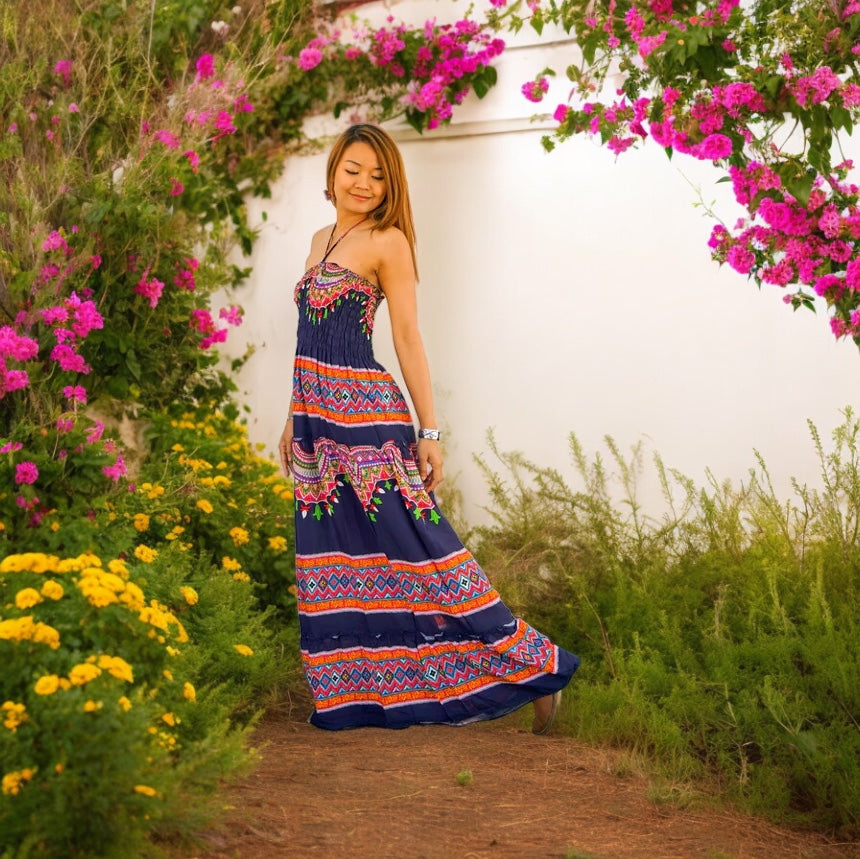 Orange and black maxi dress best sale