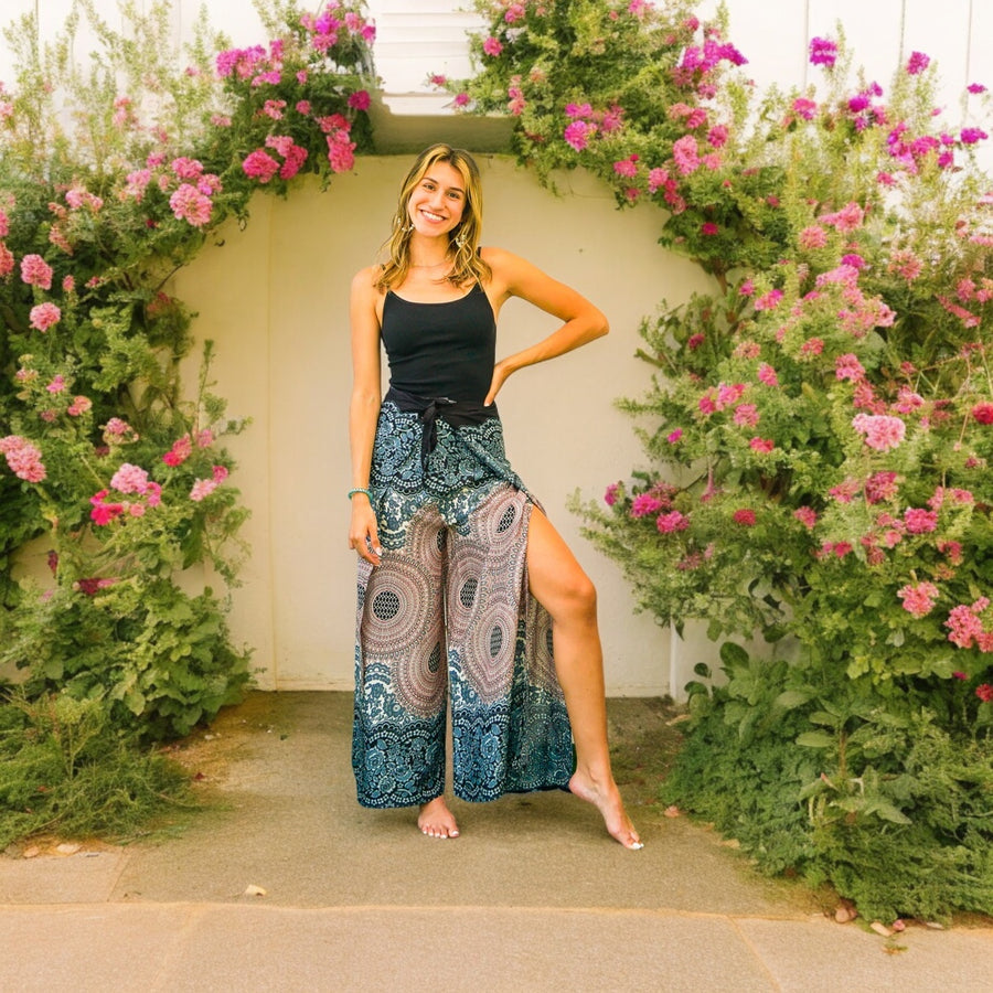 Pink Mandala Palazzo Wrap Pants