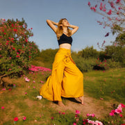 Yellow Palazzo Wrap Pants